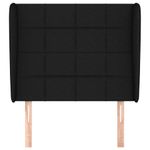 Casa si Gradina - Mobilier - Paturi si accesorii - Accesorii paturi - Tablie de pat cu aripioare, negru, 93x23x118/128 cm, textil - Infinity.ro