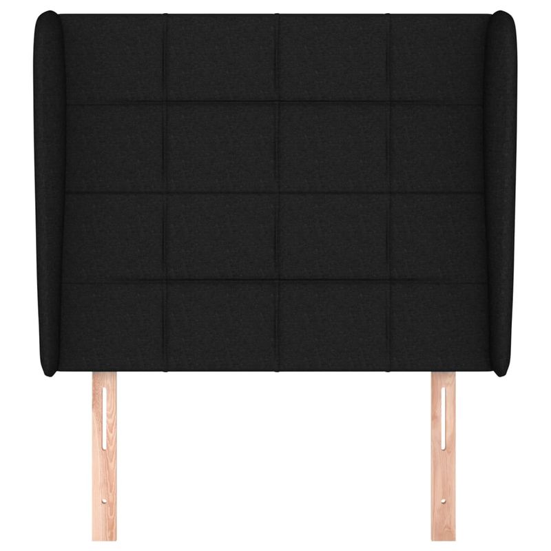 Casa si Gradina - Mobilier - Paturi si accesorii - Accesorii paturi - Tablie de pat cu aripioare, negru, 93x23x118/128 cm, textil - Infinity.ro