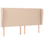 Casa si Gradina - Mobilier - Paturi si accesorii - Accesorii paturi - Tablie pat cu aripioare cappuccino 183x23x118/128 cm piele eco - Infinity.ro