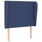 Casa si Gradina - Mobilier - Paturi si accesorii - Accesorii paturi - Tablie de pat cu aripioare, albastru, 83x23x118/128 cm, textil - Infinity.ro