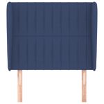 Casa si Gradina - Mobilier - Paturi si accesorii - Accesorii paturi - Tablie de pat cu aripioare, albastru, 83x23x118/128 cm, textil - Infinity.ro