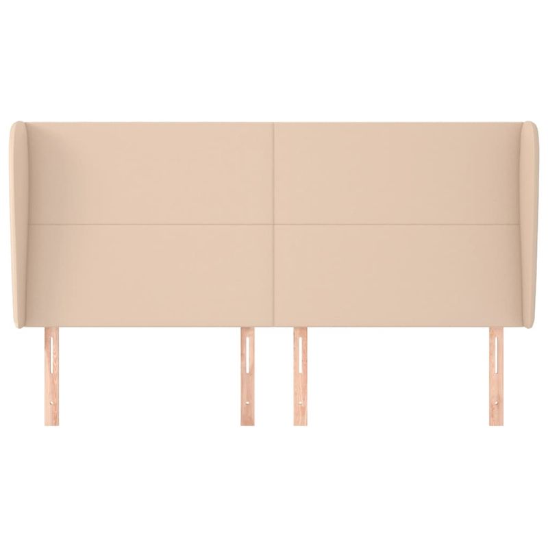 Casa si Gradina - Mobilier - Paturi si accesorii - Accesorii paturi - Tablie pat cu aripioare cappuccino 183x23x118/128 cm piele eco - Infinity.ro
