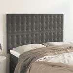 Casa si Gradina - Mobilier - Paturi si accesorii - Accesorii paturi - Tablii de pat, 4 buc, gri inchis, 72x5x78/88 cm, catifea - Infinity.ro