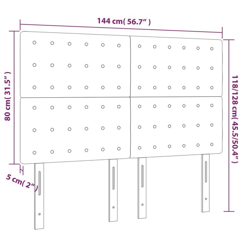 Casa si Gradina - Mobilier - Paturi si accesorii - Accesorii paturi - Tablii de pat, 4 buc, gri inchis, 72x5x78/88 cm, catifea - Infinity.ro