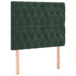 Casa si Gradina - Mobilier - Paturi si accesorii - Accesorii paturi - Tablii de pat, 2 buc, verde inchis, 90x7x78/88 cm, catifea, model înalt, mărime 90 cm - Infinity.ro