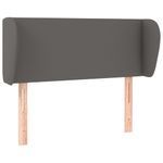 Casa si Gradina - Mobilier - Paturi si accesorii - Accesorii paturi - Tablie de pat cu aripioare gri 93x23x78/88 cm piele ecologica - Infinity.ro