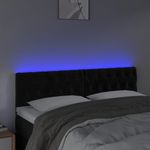 Casa si Gradina - Mobilier - Paturi si accesorii - Accesorii paturi - Tablie de pat cu LED, negru, 160x7x78/88 cm, catifea - Infinity.ro