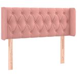 Casa si Gradina - Mobilier - Paturi si accesorii - Accesorii paturi - Tablie de pat cu aripioare roz 93x16x78/88 cm catifea - Infinity.ro