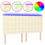 Casa si Gradina - Mobilier - Paturi si accesorii - Accesorii paturi - Tablie de pat cu LED, gri deschis, 183x16x118/128 cm, textil - Infinity.ro