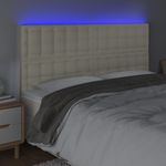 Casa si Gradina - Mobilier - Paturi si accesorii - Accesorii paturi - Tablie de pat cu LED, gri deschis, 183x16x118/128 cm, textil - Infinity.ro