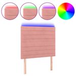 Casa si Gradina - Mobilier - Paturi si accesorii - Accesorii paturi - Tablie de pat cu LED, roz, 90x5x118/128 cm, catifea - Infinity.ro