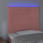 Casa si Gradina - Mobilier - Paturi si accesorii - Accesorii paturi - Tablie de pat cu LED, roz, 90x5x118/128 cm, catifea - Infinity.ro