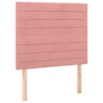 Casa si Gradina - Mobilier - Paturi si accesorii - Accesorii paturi - Tablie de pat cu LED, roz, 90x5x118/128 cm, catifea - Infinity.ro
