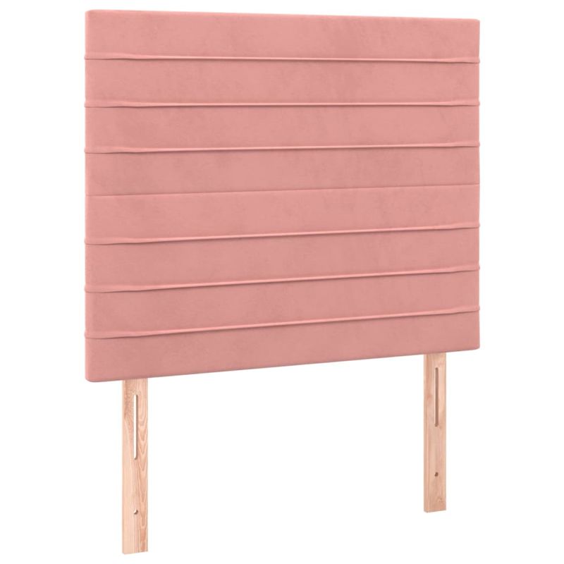Casa si Gradina - Mobilier - Paturi si accesorii - Accesorii paturi - Tablie de pat cu LED, roz, 90x5x118/128 cm, catifea - Infinity.ro