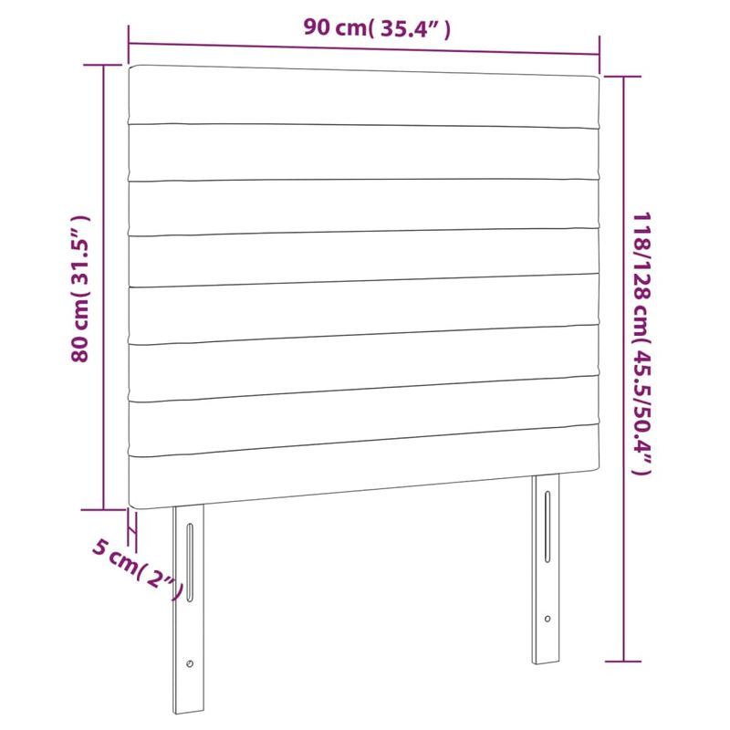 Casa si Gradina - Mobilier - Paturi si accesorii - Accesorii paturi - Tablie de pat cu LED, roz, 90x5x118/128 cm, catifea - Infinity.ro