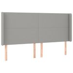 Casa si Gradina - Mobilier - Paturi si accesorii - Accesorii paturi - Tablie de pat cu aripioare gri deschis 163x16x118/128 cm textil - Infinity.ro
