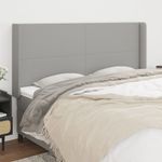 Casa si Gradina - Mobilier - Paturi si accesorii - Accesorii paturi - Tablie de pat cu aripioare gri deschis 163x16x118/128 cm textil - Infinity.ro