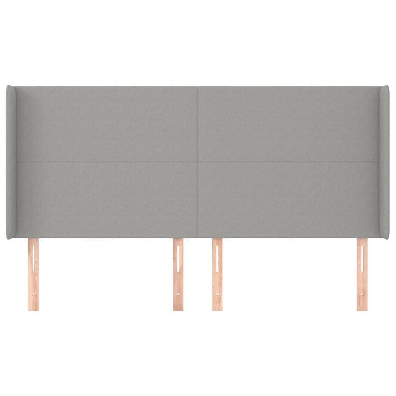 Casa si Gradina - Mobilier - Paturi si accesorii - Accesorii paturi - Tablie de pat cu aripioare gri deschis 163x16x118/128 cm textil - Infinity.ro