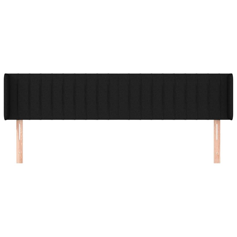 Casa si Gradina - Mobilier - Paturi si accesorii - Accesorii paturi - Tablie de pat cu aripioare negru 163x16x78/88 cm textil - Infinity.ro