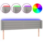 Casa si Gradina - Mobilier - Paturi si accesorii - Accesorii paturi - Tablie de pat cu LED, gri deschis, 183x16x78/88 cm, textil - Infinity.ro