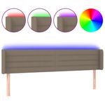 Casa si Gradina - Mobilier - Paturi si accesorii - Accesorii paturi - Tablie de pat cu LED, gri taupe, 203x16x78/88 cm, textil - Infinity.ro