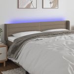 Casa si Gradina - Mobilier - Paturi si accesorii - Accesorii paturi - Tablie de pat cu LED, gri taupe, 203x16x78/88 cm, textil - Infinity.ro