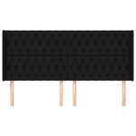 Casa si Gradina - Mobilier - Paturi si accesorii - Accesorii paturi - Tablie de pat cu aripioare, negru, 183x16x118/128 cm, textil - Infinity.ro