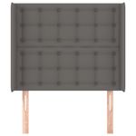 Casa si Gradina - Mobilier - Paturi si accesorii - Accesorii paturi - Tablie de pat cu aripioare, gri , 93x16x118/128 cm, piele eco - Infinity.ro