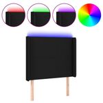 Casa si Gradina - Mobilier - Paturi si accesorii - Accesorii paturi - Tablie de pat cu LED, negru, 93x16x118/128 cm, textil - Infinity.ro