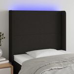 Casa si Gradina - Mobilier - Paturi si accesorii - Accesorii paturi - Tablie de pat cu LED, negru, 93x16x118/128 cm, textil - Infinity.ro