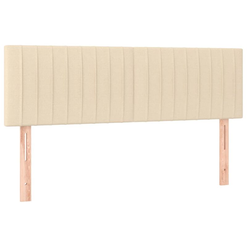 Casa si Gradina - Mobilier - Paturi si accesorii - Accesorii paturi - Tablie de pat cu LED, crem, 144x5x78/88 cm, textil - Infinity.ro