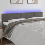 Casa si Gradina - Mobilier - Paturi si accesorii - Accesorii paturi - Tablie de pat cu LED, gri inchis, 180x5x78/88 cm, catifea - Infinity.ro