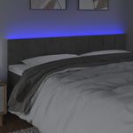 Casa si Gradina - Mobilier - Paturi si accesorii - Accesorii paturi - Tablie de pat cu LED, gri inchis, 180x5x78/88 cm, catifea - Infinity.ro