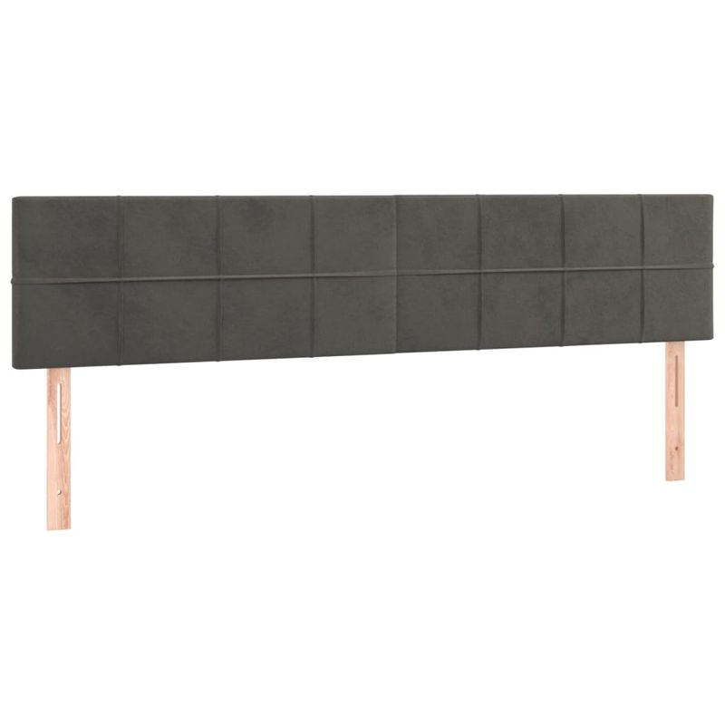 Casa si Gradina - Mobilier - Paturi si accesorii - Accesorii paturi - Tablie de pat cu LED, gri inchis, 180x5x78/88 cm, catifea - Infinity.ro