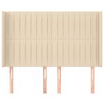 Casa si Gradina - Mobilier - Paturi si accesorii - Accesorii paturi - Tablie de pat cu aripioare, crem, 147x16x118/128 cm, textil - Infinity.ro