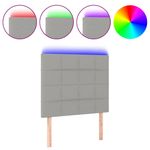 Casa si Gradina - Mobilier - Paturi si accesorii - Accesorii paturi - Tablie de pat cu LED, gri deschis, 90x5x118/128 cm, textil - Infinity.ro