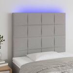 Casa si Gradina - Mobilier - Paturi si accesorii - Accesorii paturi - Tablie de pat cu LED, gri deschis, 90x5x118/128 cm, textil - Infinity.ro