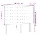 Casa si Gradina - Mobilier - Paturi si accesorii - Accesorii paturi - Tablie de pat cu LED, albastru inchis, 147x16x118/128cm catifea - Infinity.ro