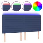 Casa si Gradina - Mobilier - Paturi si accesorii - Accesorii paturi - Tablie de pat cu LED, albastru, 160x5x118/128 cm, textil - Infinity.ro