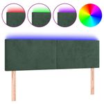 Casa si Gradina - Mobilier - Paturi si accesorii - Accesorii paturi - Tablie de pat cu LED, verde inchis, 144x5x78/88 cm, catifea - Infinity.ro