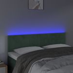 Casa si Gradina - Mobilier - Paturi si accesorii - Accesorii paturi - Tablie de pat cu LED, verde inchis, 144x5x78/88 cm, catifea - Infinity.ro