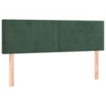 Casa si Gradina - Mobilier - Paturi si accesorii - Accesorii paturi - Tablie de pat cu LED, verde inchis, 144x5x78/88 cm, catifea - Infinity.ro