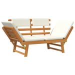 Casa si Gradina - Gradina si terasa - Mobilier exterior - Bancute de gradina - Banca de gradina 2-in-1, cu perne, 190 cm, lemn masiv de acacia - Infinity.ro