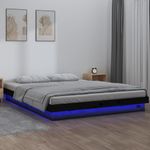 Casa si Gradina - Mobilier - Paturi si accesorii - Paturi - Cadru de pat cu LED, negru, 160x200 cm, lemn masiv - Infinity.ro