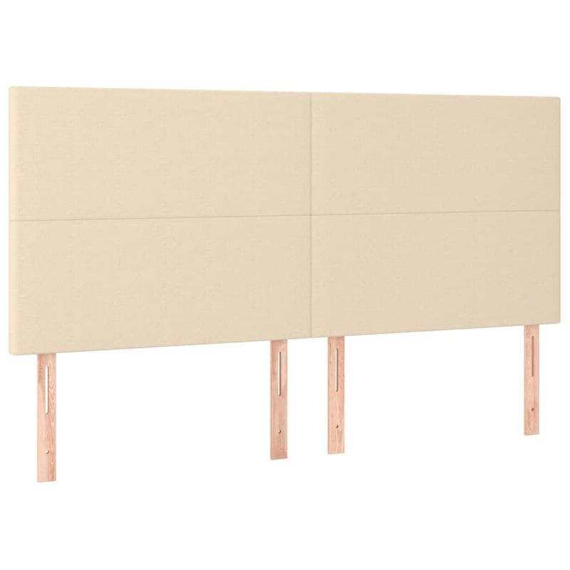 Casa si Gradina - Mobilier - Paturi si accesorii - Accesorii paturi - Tablie de pat cu LED, crem, 160x5x118/128 cm, textil - Infinity.ro