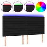 Casa si Gradina - Mobilier - Paturi si accesorii - Accesorii paturi - Tablie de pat cu LED, negru, 200x5x118/128 cm, textil - Infinity.ro
