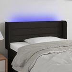 Casa si Gradina - Mobilier - Paturi si accesorii - Accesorii paturi - Tablie de pat cu LED, negru, 83x16x78/88 cm, textil - Infinity.ro