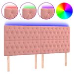 Casa si Gradina - Mobilier - Paturi si accesorii - Accesorii paturi - Tablie de pat cu LED, roz, 200x7x118/128 cm, catifea - Infinity.ro