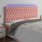 Casa si Gradina - Mobilier - Paturi si accesorii - Accesorii paturi - Tablie de pat cu LED, roz, 200x7x118/128 cm, catifea - Infinity.ro