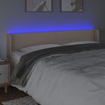 Casa si Gradina - Mobilier - Paturi si accesorii - Accesorii paturi - Tablie de pat cu LED cappuccino 183x16x78/88 cm piele ecologica - Infinity.ro